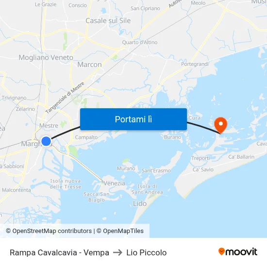 Rampa Cavalcavia - Vempa to Lio Piccolo map