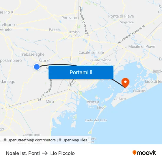 Noale Ist. Ponti to Lio Piccolo map