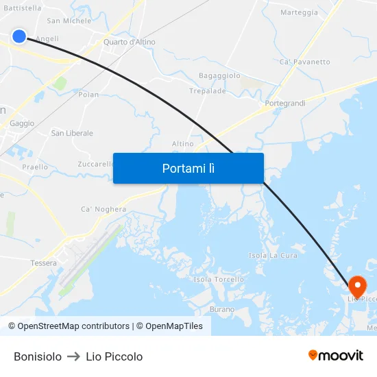 Bonisiolo to Lio Piccolo map