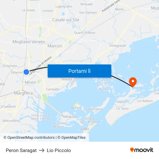 Peron Saragat to Lio Piccolo map