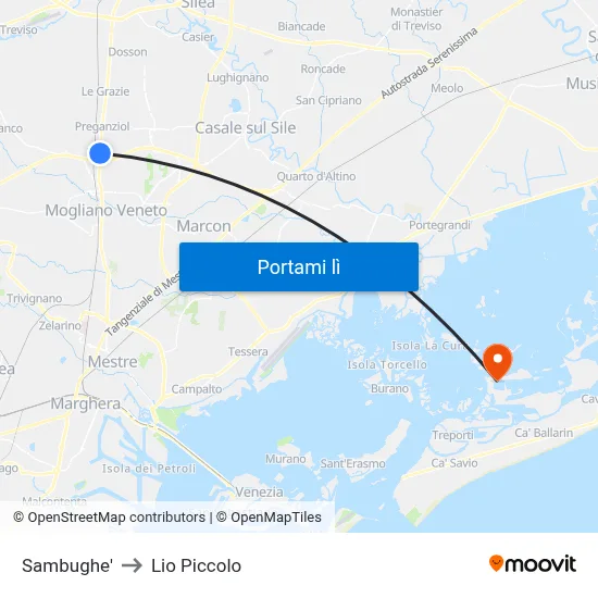 Sambughe' to Lio Piccolo map