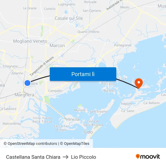 Castellana Santa Chiara to Lio Piccolo map