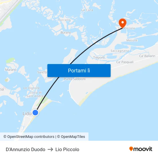 D'Annunzio Duodo to Lio Piccolo map