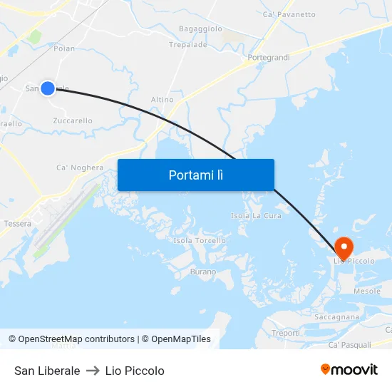 San Liberale to Lio Piccolo map