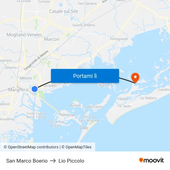 San Marco Boerio to Lio Piccolo map