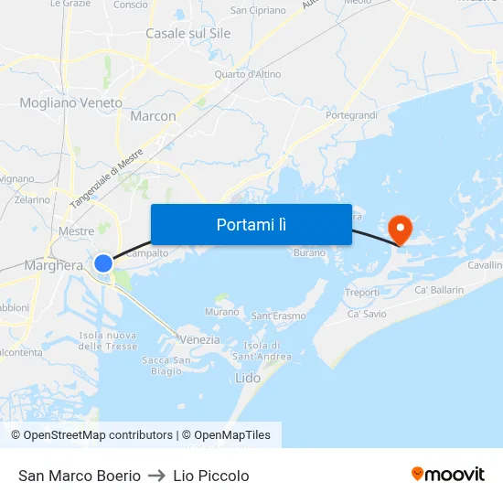 San Marco Boerio to Lio Piccolo map