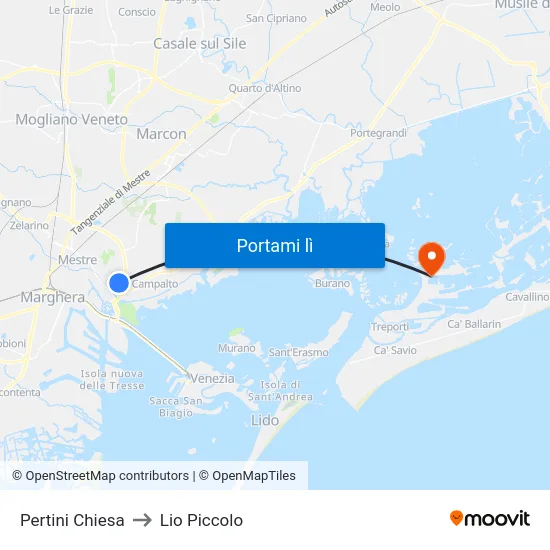 Pertini Chiesa to Lio Piccolo map