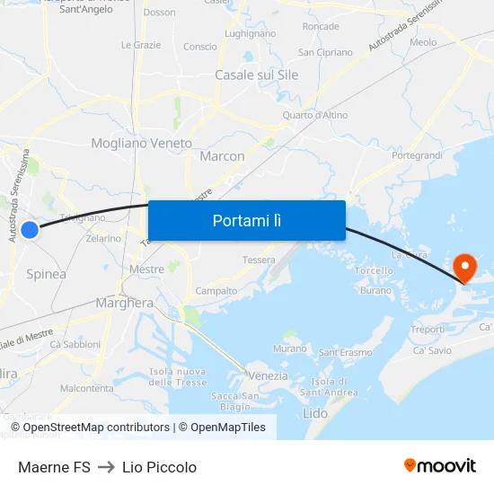 Maerne FS to Lio Piccolo map