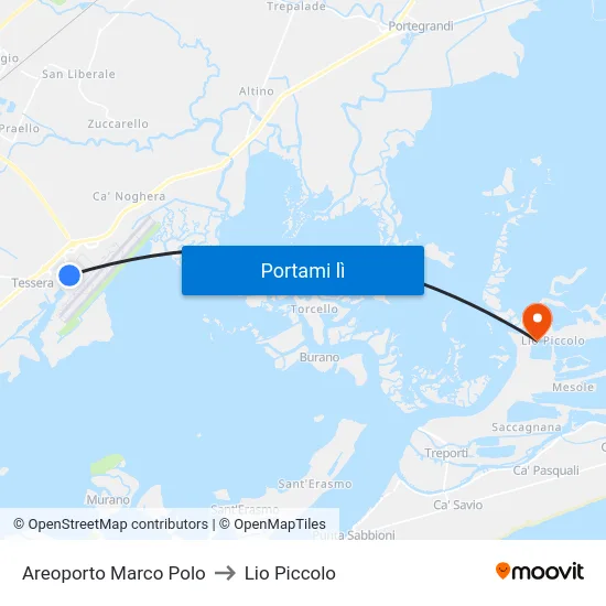 Areoporto Marco Polo to Lio Piccolo map