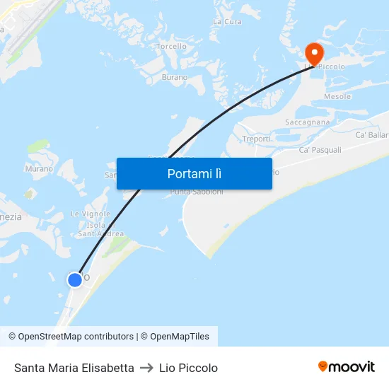 Santa Maria Elisabetta to Lio Piccolo map