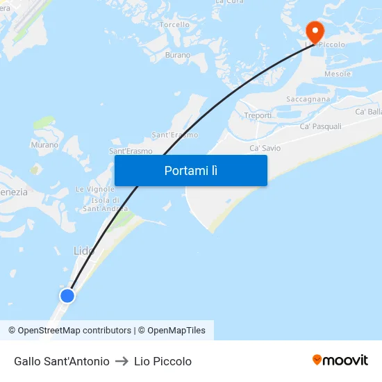 Gallo Sant'Antonio to Lio Piccolo map