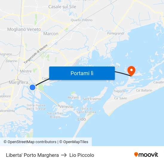 Liberta' Porto Marghera to Lio Piccolo map