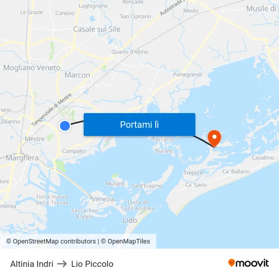 Altinia Indri to Lio Piccolo map