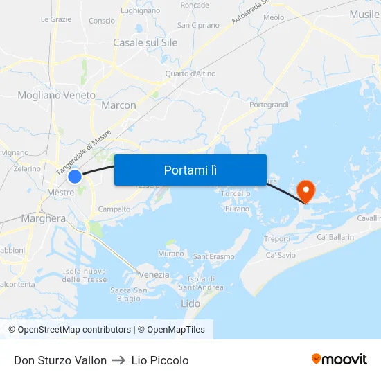 Don Sturzo Vallon to Lio Piccolo map