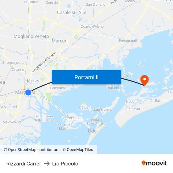 Rizzardi Carrer to Lio Piccolo map