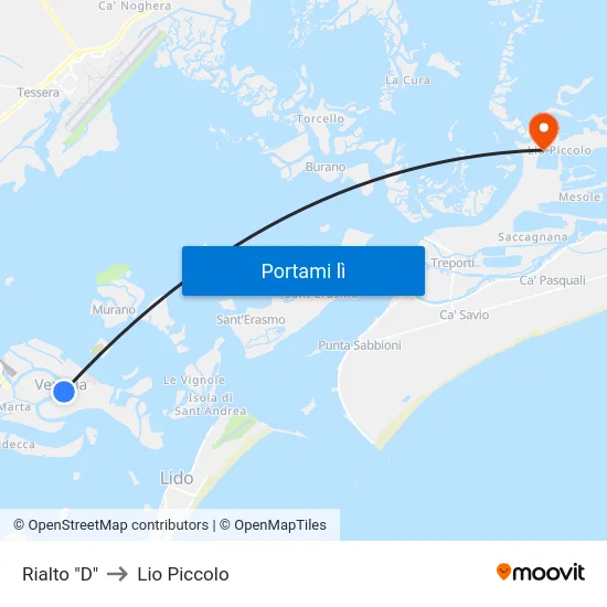 Rialto "D" to Lio Piccolo map