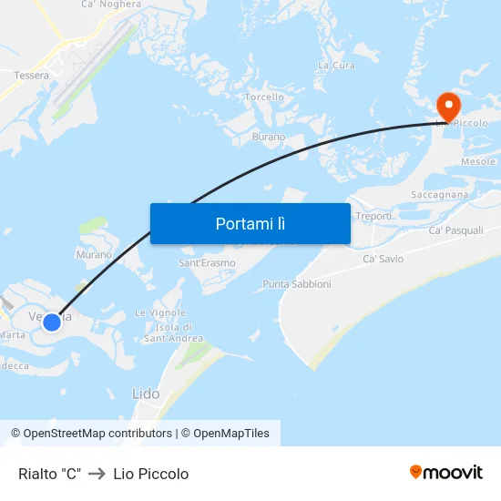 Rialto "C" to Lio Piccolo map
