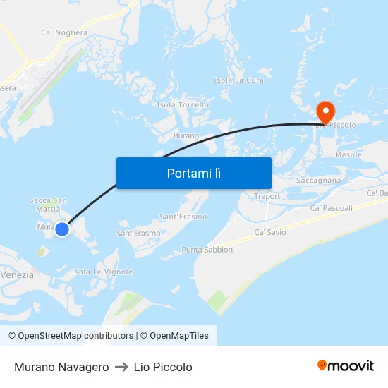 Murano Navagero to Lio Piccolo map