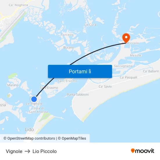Vignole to Lio Piccolo map