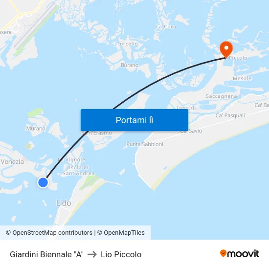 Giardini Biennale "A" to Lio Piccolo map