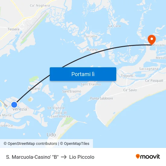 S. Marcuola-Casino' "B" to Lio Piccolo map
