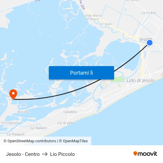 Jesolo - Centro to Lio Piccolo map