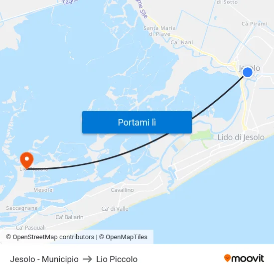 Jesolo - Municipio to Lio Piccolo map