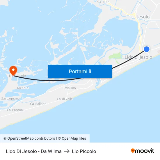 Lido Di Jesolo - Da Wilma to Lio Piccolo map