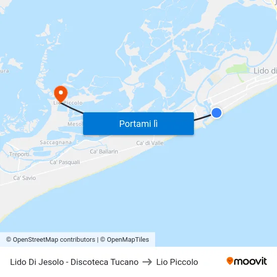 Lido Di Jesolo - Discoteca Tucano to Lio Piccolo map