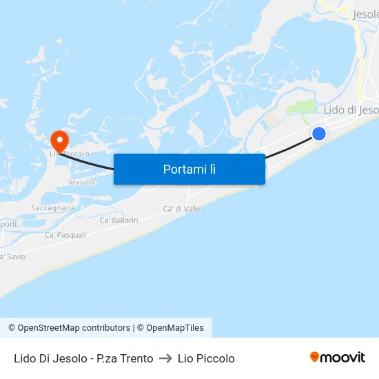 Lido Di Jesolo - P.za Trento to Lio Piccolo map