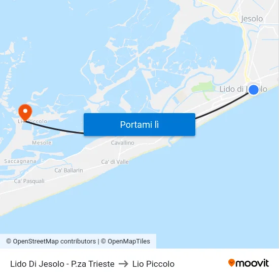 Lido Di Jesolo - P.za Trieste to Lio Piccolo map