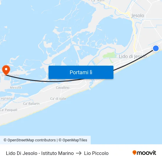 Lido Di Jesolo - Istituto Marino to Lio Piccolo map