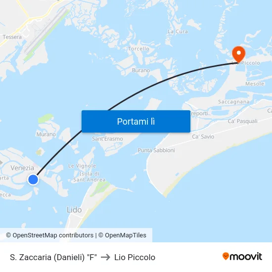 S. Zaccaria (Danieli) "F" to Lio Piccolo map