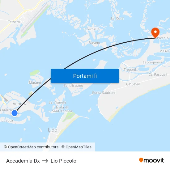 Accademia Dx to Lio Piccolo map