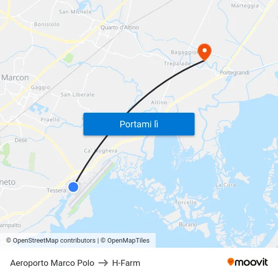 Aeroporto Marco Polo to H-Farm map