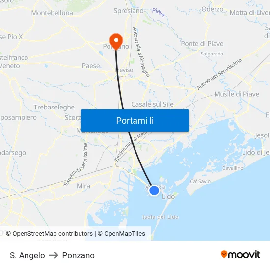 S. Angelo to Ponzano map