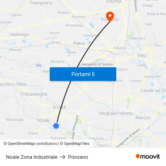 Noale Zona Industriale to Ponzano map
