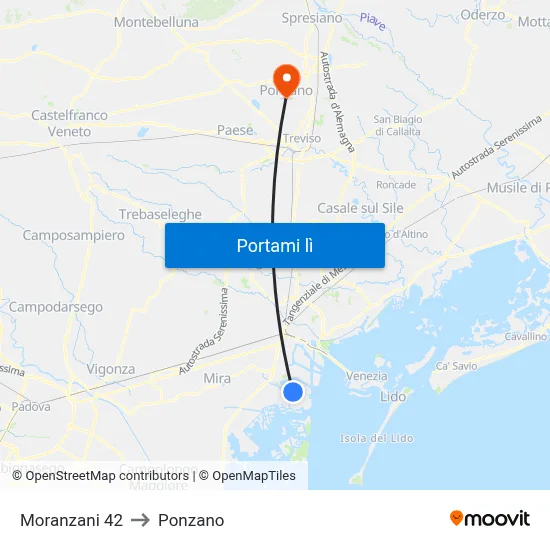 Moranzani 42 to Ponzano map