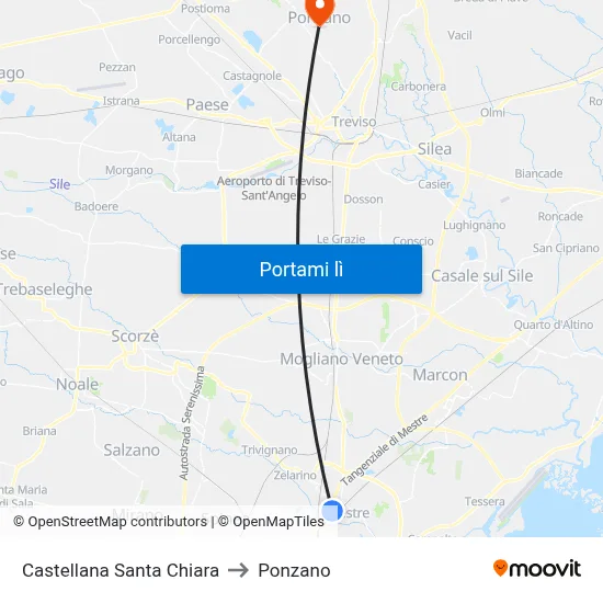 Castellana Santa Chiara to Ponzano map