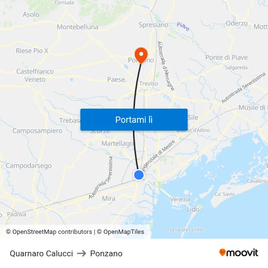 Quarnaro Calucci to Ponzano map