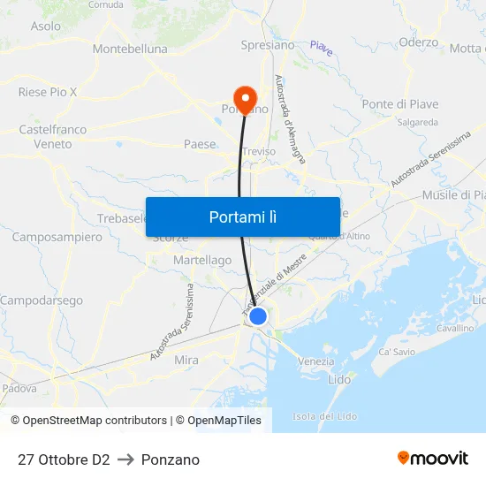 27 Ottobre D2 to Ponzano map