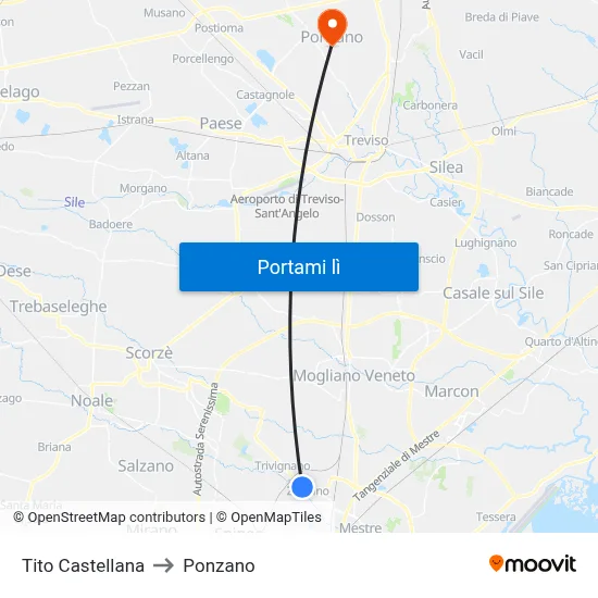 Tito Castellana to Ponzano map