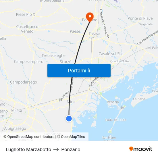 Lughetto Marzabotto to Ponzano map