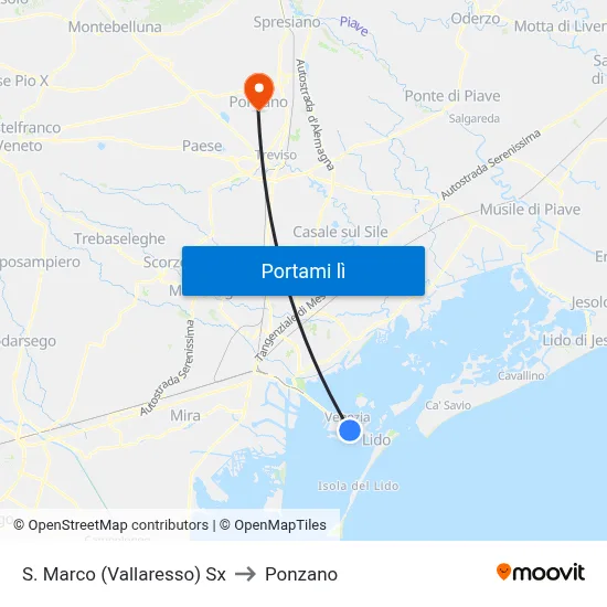 S. Marco (Vallaresso) Sx to Ponzano map
