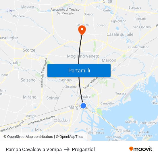 Rampa Cavalcavia Vempa to Preganziol map