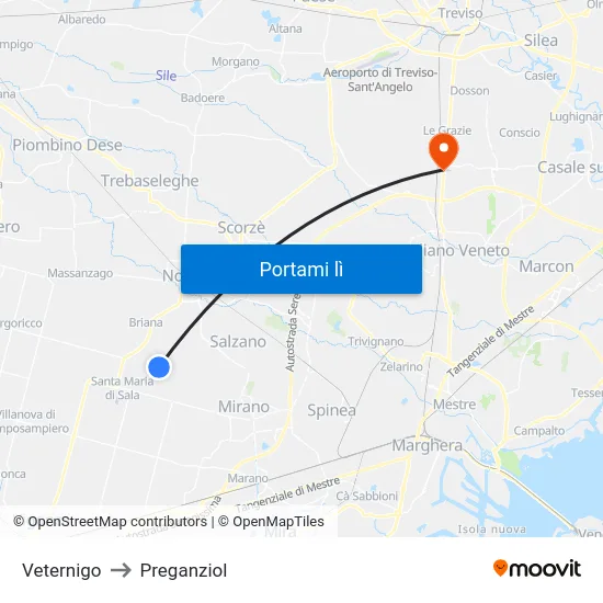 Veternigo to Preganziol map