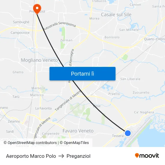 Aeroporto Marco Polo to Preganziol map