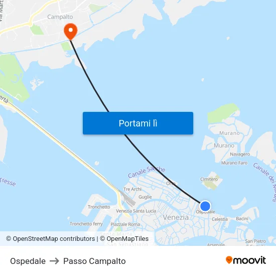 Ospedale to Passo Campalto map