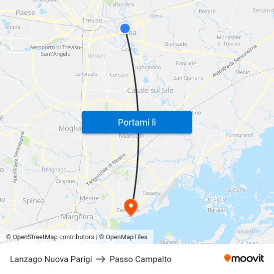 Lanzago Nuova Parigi to Passo Campalto map