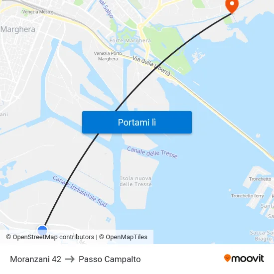 Moranzani 42 to Passo Campalto map